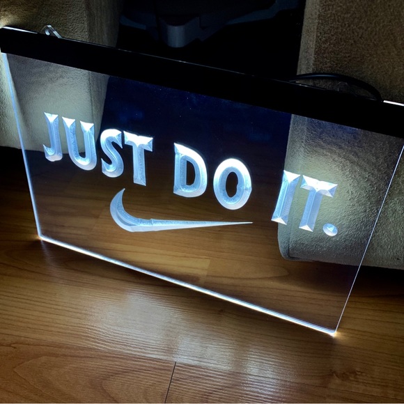 JUST DO IT NIKE LED NEON WHITE LIGHT SIGN 8x12 - Picture 3 of 3